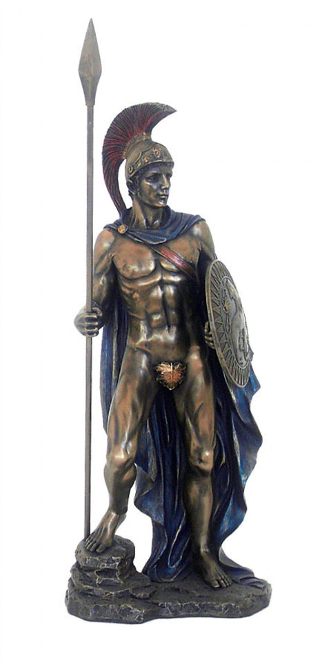 Ares Greek God of War Statue, Bronze Resin 36cm, Handmade Italy Decor Mythology