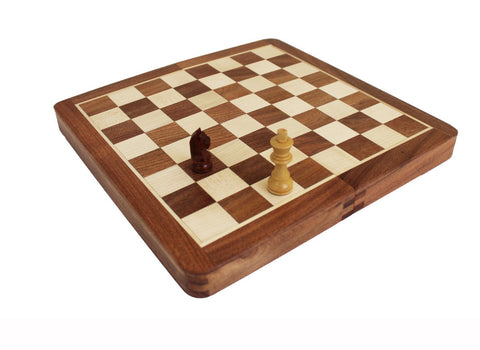 Magnetic Wooden Travel Chess Set, Folding Board 18.5cm, Made in Italy King 3.2cm