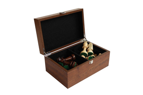 Classic Handcrafted Wooden Chess Pieces Set with Walnut Box, Italian King 9cm