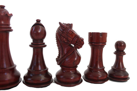 Italian Made Weighted Wooden Chess Pieces, Handcrafted, King 4.5”, Leather Base