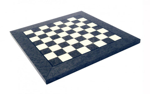 Handmade Wooden Chess Board, Gray Gloss, 51x51 cm, 5 cm Squares, Italian