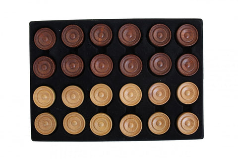 Wooden Checkers Replacement Pieces, 24, 2.9 cm, Handmade in Italy