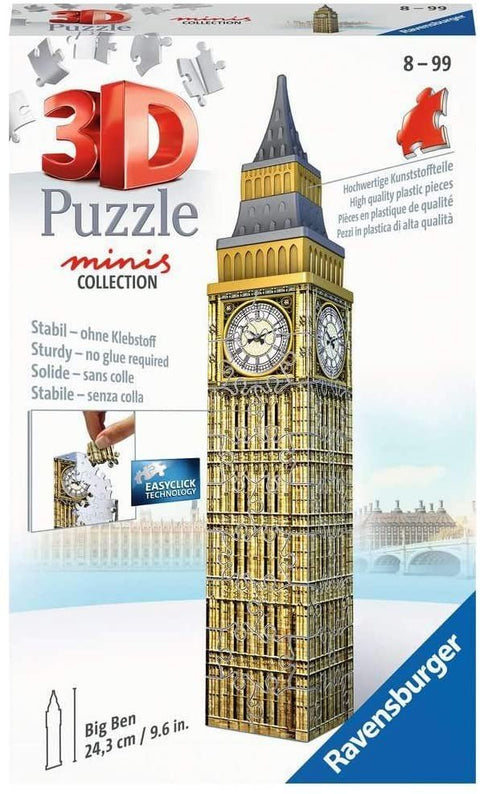 3D Mini Puzzle - Big Ben 54 Piece Puzzle - Hobby.lt 🇬🇧