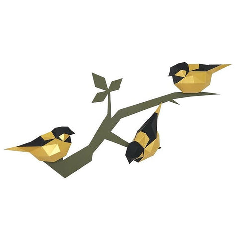 3D Papercraft Kit Birds (gold) PP - 1PTC - 2GB - Hobby.lt 🇬🇧