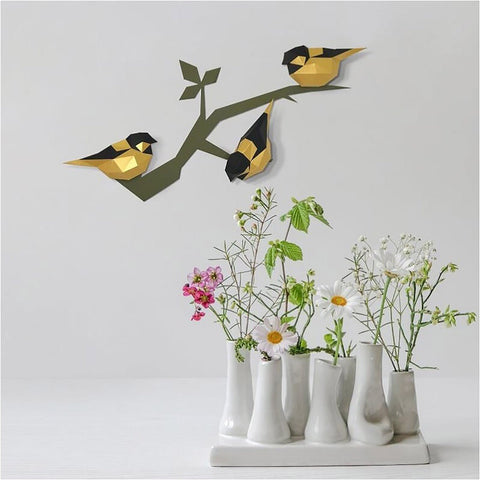 3D Papercraft Kit Birds (gold) PP - 1PTC - 2GB - Hobby.lt 🇬🇧