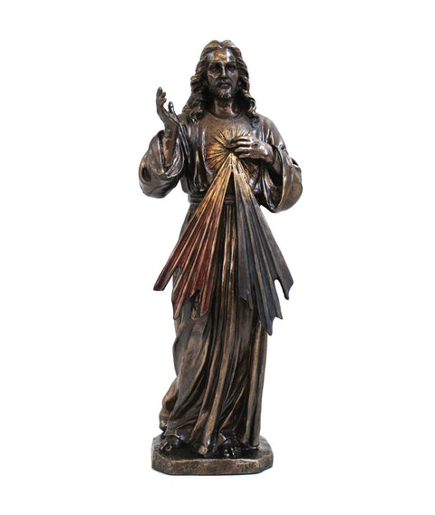 Sacred Heart Jesus Statue, 21cm Bronze Resin, Italian Religious Decor Gift