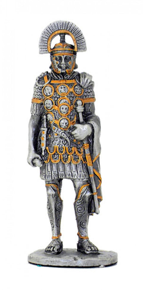Roman Legionary Pewter Figurine, Hand-Painted, 11cm, Made in Italy