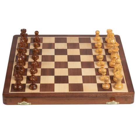 40x40CM MAGNETIC WOODEN FOLDING CHESS SET - Hobby.lt 🇬🇧