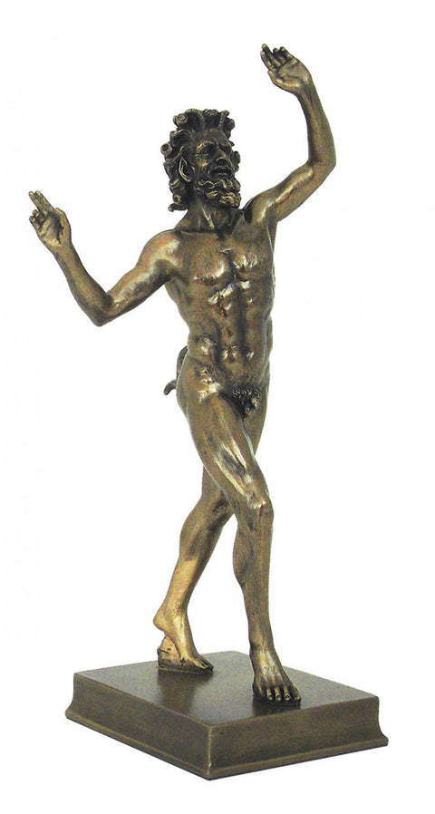 Pompeii Dancing Faun Statue – Bronze Resin Figurine, 25cm, Made in Italy