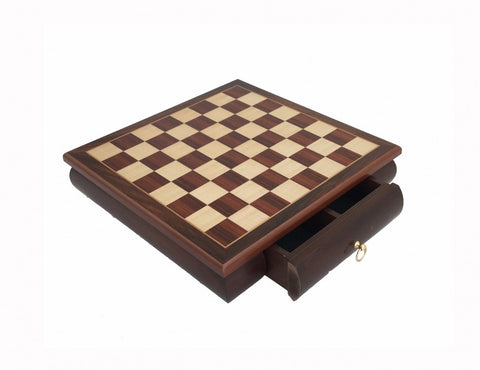 Romans vs Barbarians Metal Chess Set, Mahogany Board with Drawer, Handmade