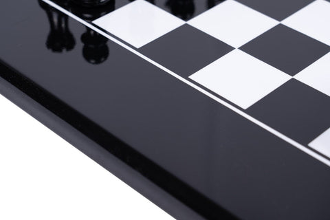 Handmade Wooden Chess Board Black & White 40x40 cm 3.5 cm Squares Made in Italy