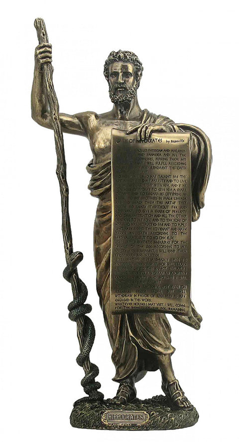Hippocrates Statue 32cm Resin Bronze Finish | Greek Medical Decor, Doctor Gift