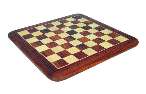 Handmade Acacia Wood Chessboard with Notation, 46cm, Made in Italy