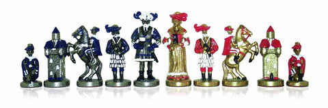 Landsknecht Hand-Painted Metal Chess Pieces, Made in Italy, King 8.7 cm