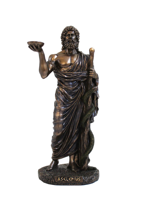 Asclepius Greek God of Medicine Statue Bronze Resin 16cm Home Decor Gift