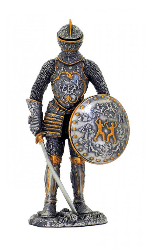 Hand-Painted Pewter Ancient Greek Warrior Figurine, 11cm, Made in Italy Gift