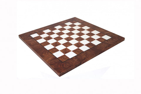 Handmade Elm Wood Chess Board 51x51 cm, 5 cm Squares, Made in Italy