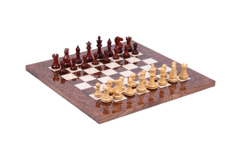 Italian Handmade Wooden Chess Set, 42cm Elm Board, Weighted Pieces