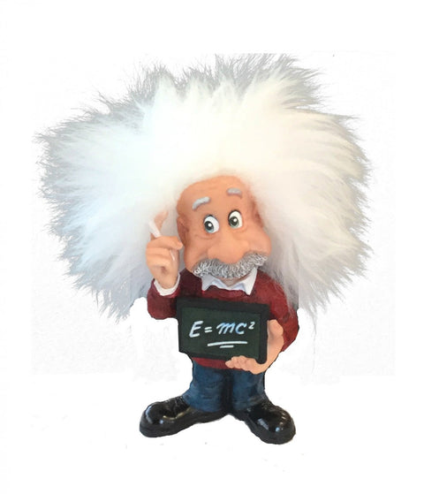 Albert Einstein Resin Figurine, Hand-Painted Statue 17cm, Italian Made Gift