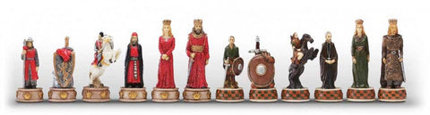 Hand-Painted Historical Chess Pieces: English vs Scots, Resin, 8cm King