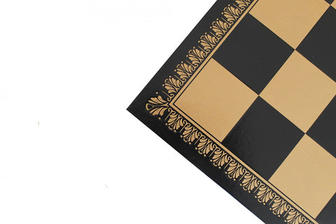 Gold/Black Faux Leather Chess Board 45x45 cm, 5 cm Squares, Handmade in Italy