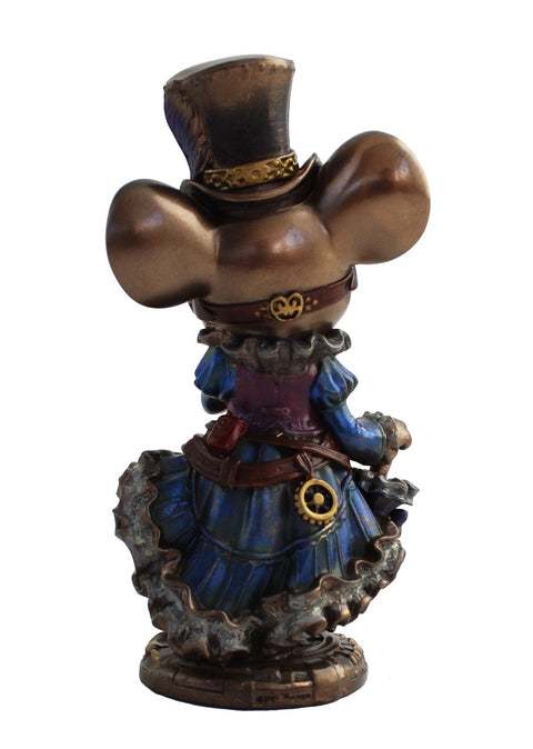 Steampunk Mouse Figurine - Bronze Resin Statue, 14cm, Made in Italy