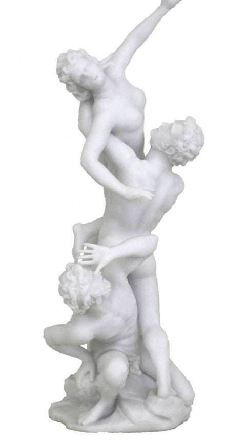 Abduction of the Sabine Women Statue by Giambologna, White Resin, Made in Italy