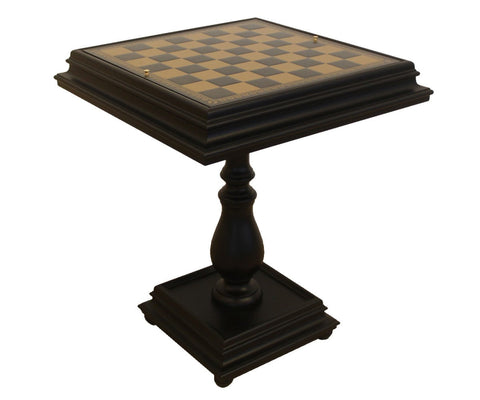 Arabic Style Chess Set with Storage Table, Metal & Wood, Gold/Silver Italy