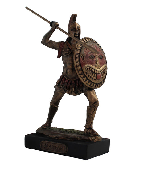 Spartan Warrior Statue 13cm – Bronze Resin Figurine, Handmade in Italy, Gift