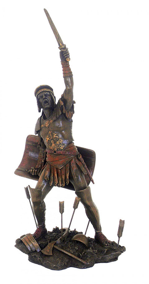 Spartacus Roman Gladiator Statue, Bronze-Finish Resin, 32cm, Made in Italy