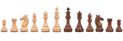 Mahogany Wood Chess Pieces Set, Handcrafted & Weighted, King 8.5cm, Italy