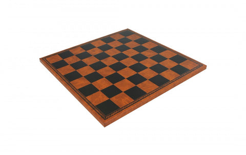Camelot Metal & Wood Chess Set, Medieval Faux Leather Board, Italian Made, 40cm