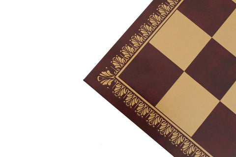 Gold Burgundy Faux Leather Chess Board 45x45 cm, Handmade in Italy Gift Idea