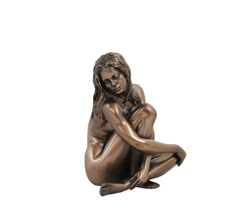 Bronze Resin Nude Woman Statue, Sitting Figurine, Italian Home Decor 12cm