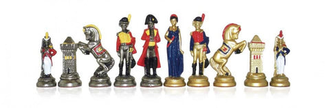 Napoleon Metal Chess Pieces, Hand-Painted, Made in Italy, 10cm King