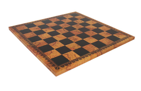 Faux Leather Chess Board with Vintage Map Design, 45x45 cm, Handmade in Italy