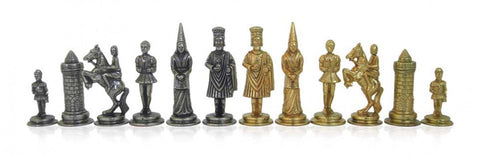 Camelot Chess Pieces Set, Gold & Silver Plated, Handcrafted Italy, 9cm King