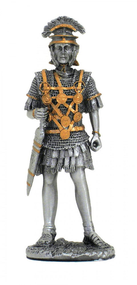 Roman Soldier Tin Figurine, Hand-Painted 10cm Collectible, Made in Italy