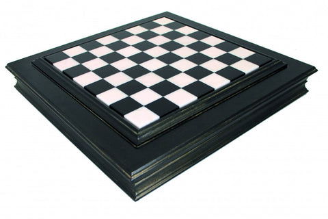Italian Handmade Marble & Wood Chess Board 50x50cm, Black Gold Storage