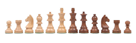 Luxury Wooden Chess Set, Leather Board & Drawer, Weighted Pieces, Handmade Italy