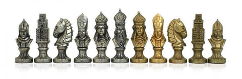 MONCADA Metal Chess Pieces, Gold & Silver Plated, Handmade in Italy, King 9.3 cm