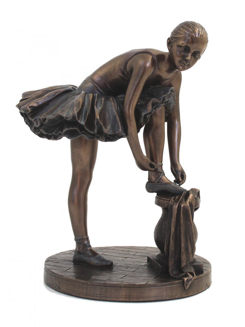 Bronze Ballerina Statue, Resin Ballet Dancer Figurine, Handmade in Italy