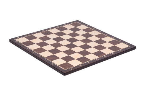 Walnut Style Wooden Chess Board with Coordinates, 50x50 cm, Made in Italy