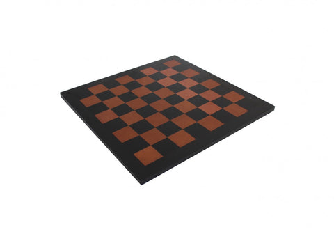Mahogany Chess Set with Genuine Leather Board, Handmade in Italy Weighted Pieces