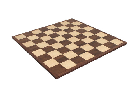Handmade Walnut & Maple Chess Board 42 cm, 4.5 cm Squares, Made in Italy