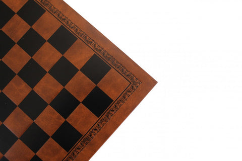Brown & Black Faux Leather Chess Board 26x26 cm, Handmade in Italy, Elegant Gift