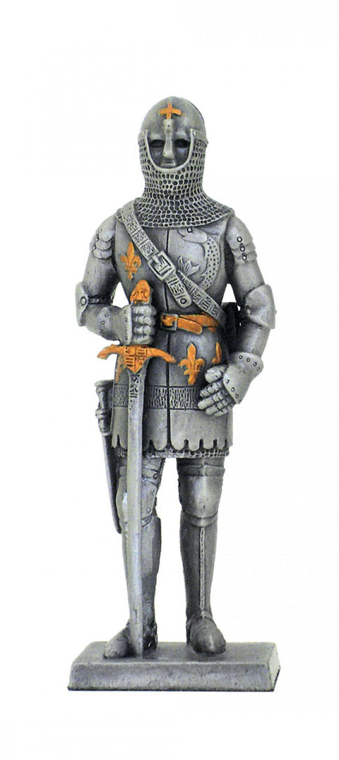 Hand-Painted Italian Pewter Medieval Knight Figurine, Charles of Orleans, 11cm