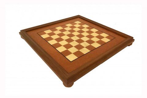 Handmade Wooden Chess Board with Frame, Italian Made, 48cm, 4cm Squares