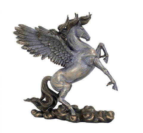Pegasus Winged Horse Statue, Bronze Resin Figurine, 28cm, Made in Italy