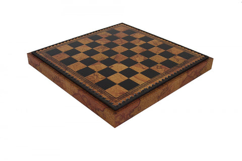 Vintage Map Faux Leather Chess Board with Storage, Checkers & Backgammon 35cm
